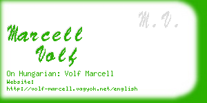 marcell volf business card